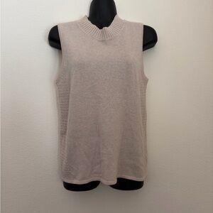 Faherty Cream Wool-Cashmere Blend Top sweater vest